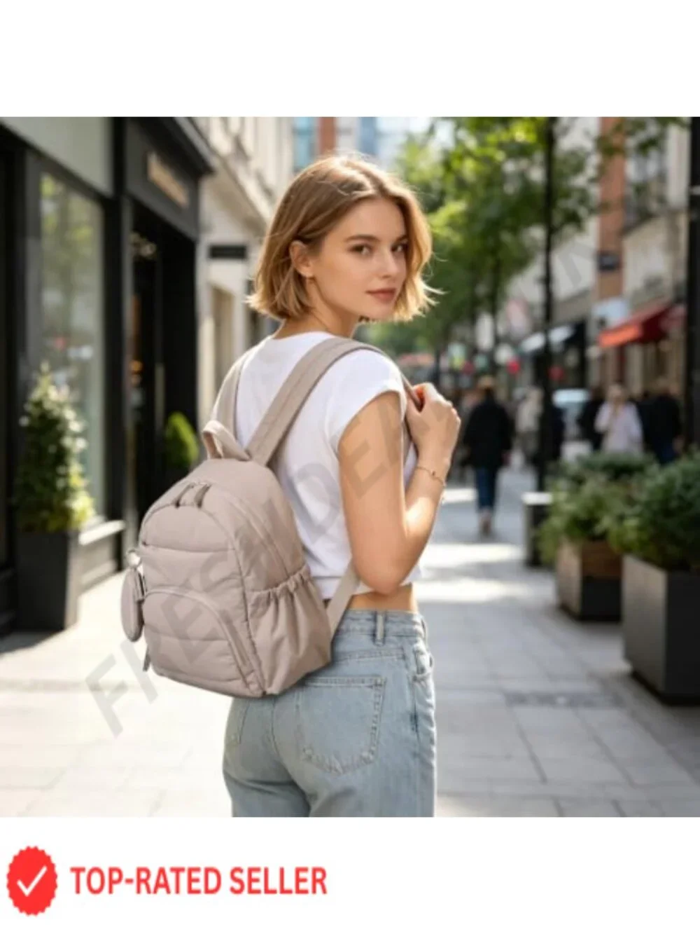 Mini Backpack for Women RFID Water-Resistant Travel Purse with Detachable Pouch